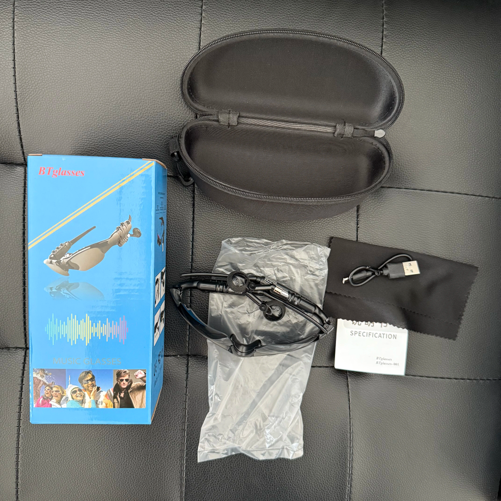 BTglasses contenu boîte étui rigide et accessoires