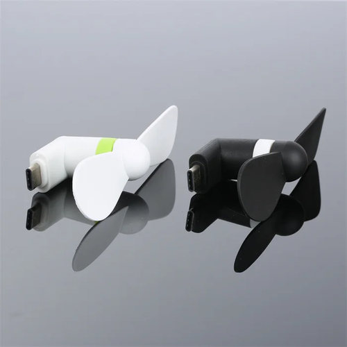 Mini ventilateurs USB colorés sur smartphone et laptop