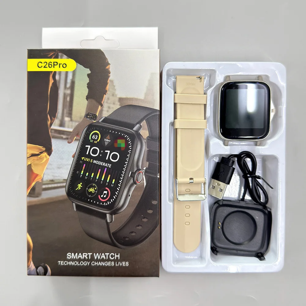 Smartwatch C26Pro beige - boîte et contenu